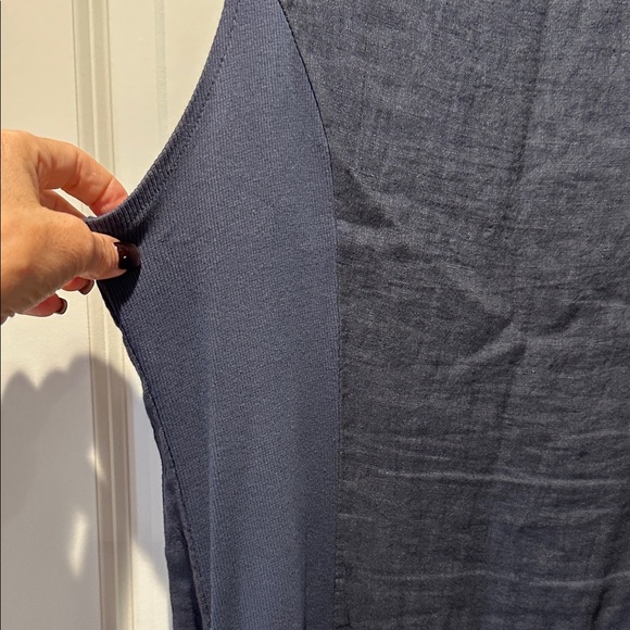 Lina Tomei Navy Dress with Beaded Neckline - Picture 6 of 9